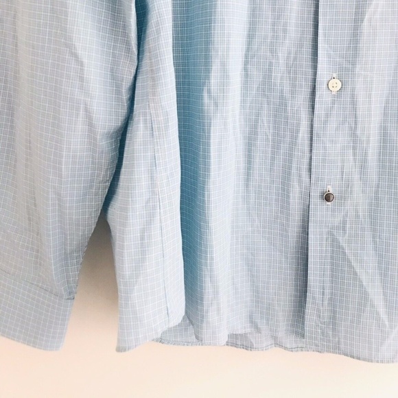 Ben Sherman | Button Front Dress Shirt Mens 16.5 Blue Striped Button Cuff - Picture 6 of 10
